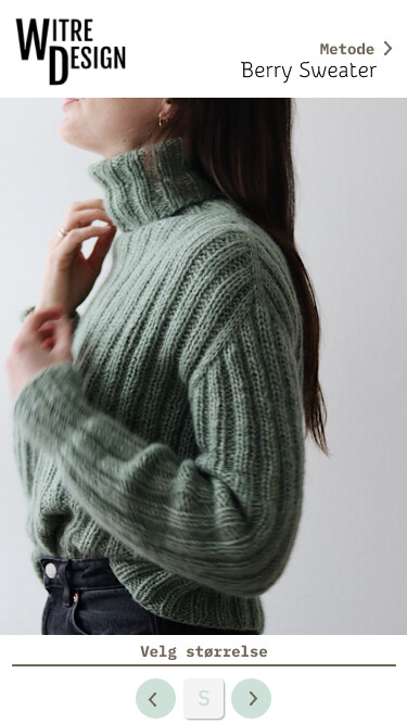 Berry Sweater recipe start, choose size