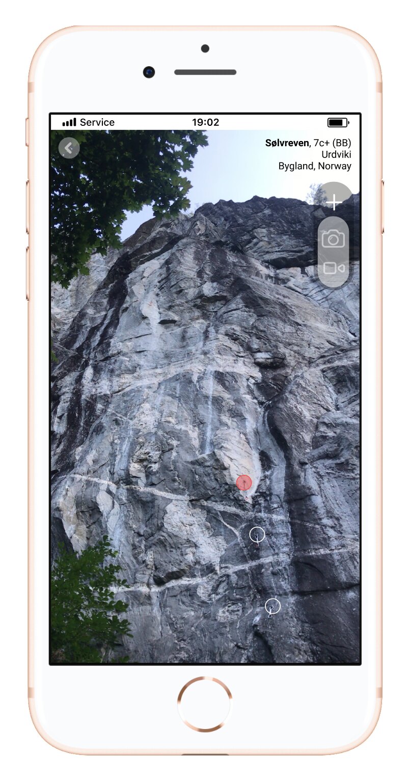 Route photo with the add menu for camera and video