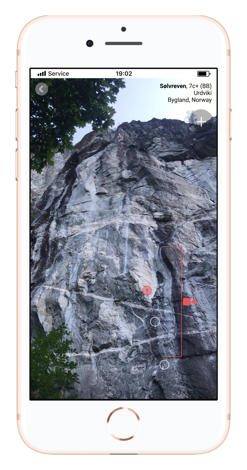 Route photo with a video clip attached to a section